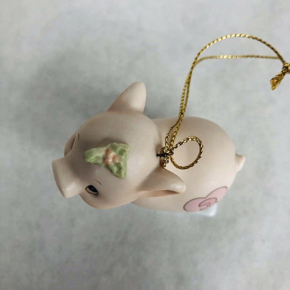 Precious Moments Xmas Train Ornament Pig Sled Age - Picture 6 of 11